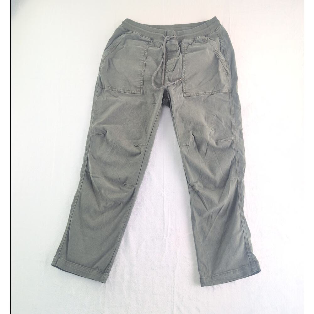 Faherty Traveler Pants Womens Large Green Patch Pocket Twill Tencel Stretch